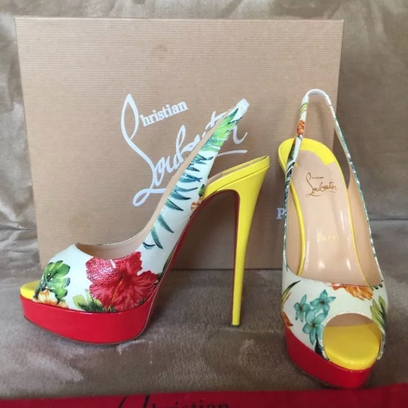 christian louboutin floral heels
